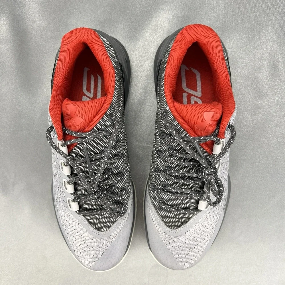 Under Armour Steph Curry Youth Size 6Y Grey/Orange Basketball Shoe 3Z6 Low Kids‎